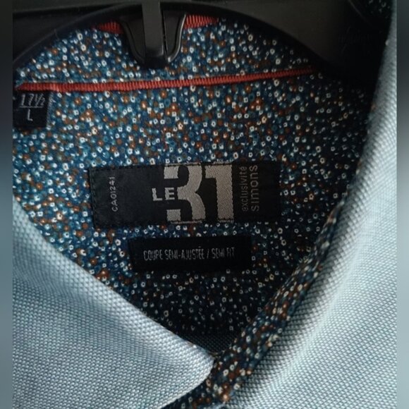 16&17👔Calvin Klein Navy and Simons Grey/Teal Dress Shirts+Tie Gift - Picture 4 of 10